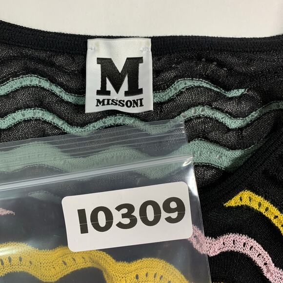 M Missoni S Womens Multicolor Crochet Knit Wave Dress Swing Lined Designer - Picture 4 of 8